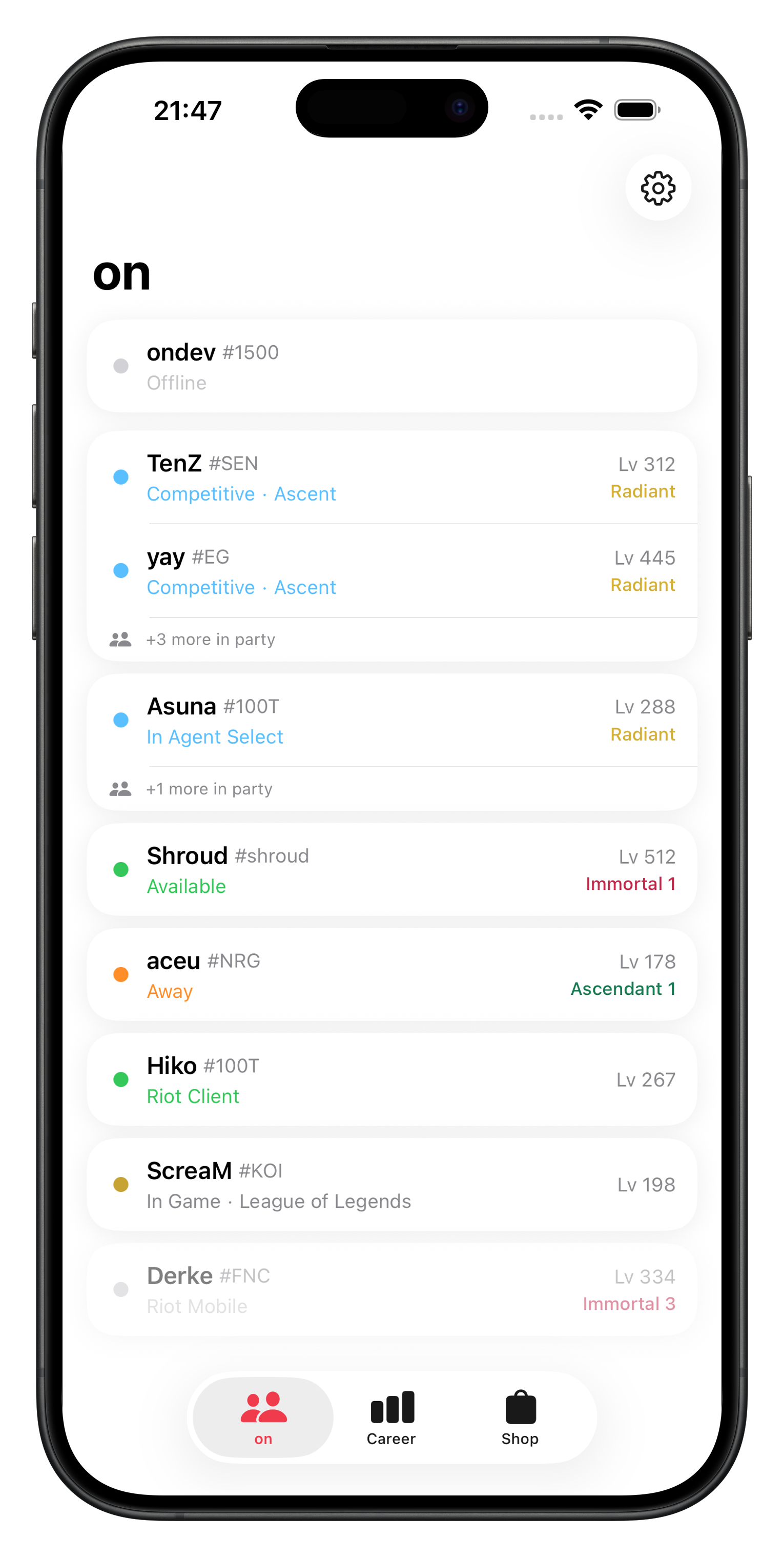 on app screenshot